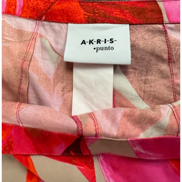 Akris Punto Vibrant Tropical Leaf Print MidiSkirt, Size 16 - Picture 6 of 6